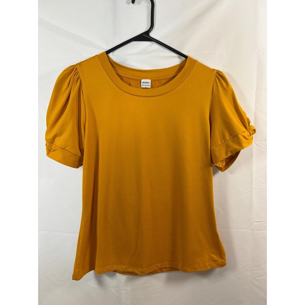 Women's IRIS BASIC Puff Sleeve Top - Size Large